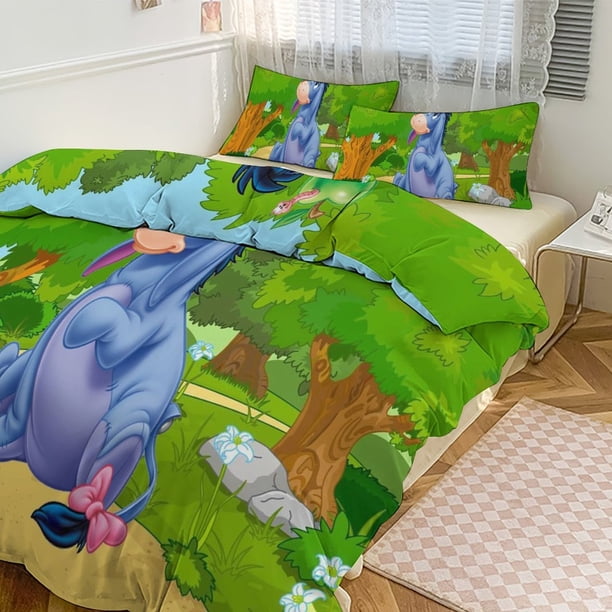 Eeyore Print Bedding Set Pattern Duvet Cove Set 3 Pieces 1 Quilt Cover And 2 Pillowcases for Women Men Teens