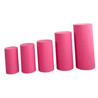 Magideal - 5 Piezas De Cubiertas De Soporte De Caja De Exhibición De Pedestal Cilíndrico, Cubiertas De Pedestal De Postre Cilíndrico, Decoraciones De Fotos Rosa Roja