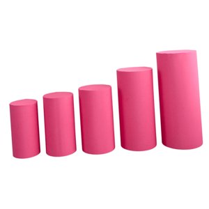 Magideal - 5 Piezas De Cubiertas De Soporte De Caja De Exhibición De Pedestal Cilíndrico, Cubiertas De Pedestal De Postre Cilíndrico, Decoraciones De Fotos Rosa Roja