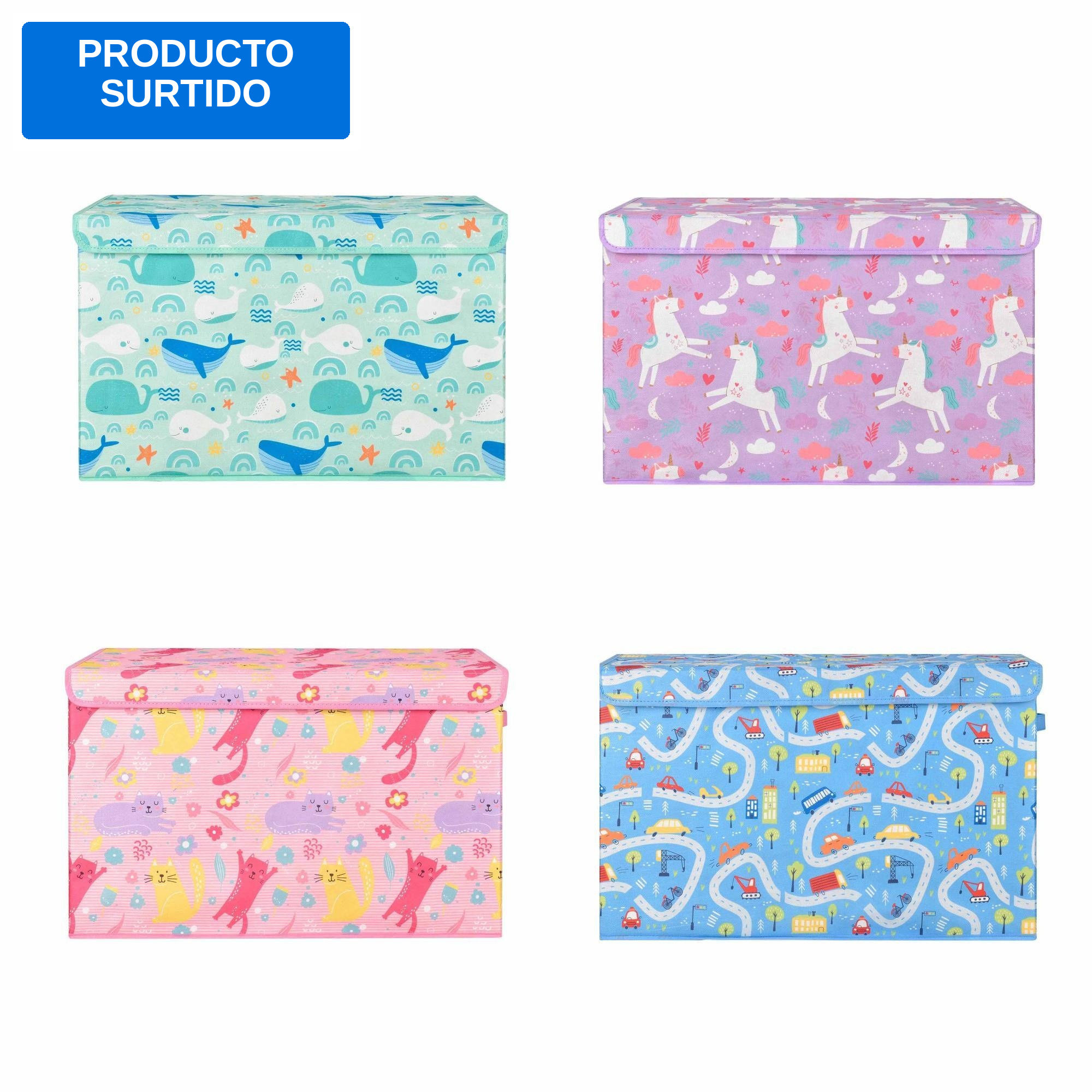 Caja Organizadora Niños Tejido Cartón, Color Surtido 1 Un Mainstays
