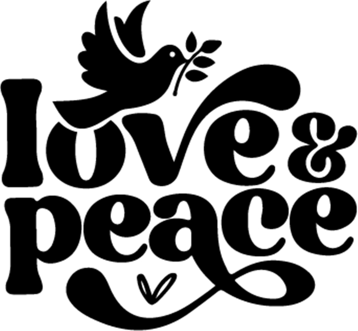 Rienda Libre - Sticker Love And Peace World Paloma Paz Auto Camioneta