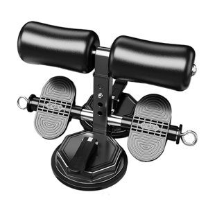 Magideal - Barra De Asistencia Para Sentarse, Entrenador Abdominal, Entrenamiento Muscular, Dispositivo Auxiliar Para Sentarse, Fitness Con 2 Ventosas Fuertes, S Negro