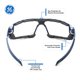 thumbnail image 3 of Gafas de seguridad GE Indigo Clear, antivaho, resistentes a los arañazos, 3 of 5
