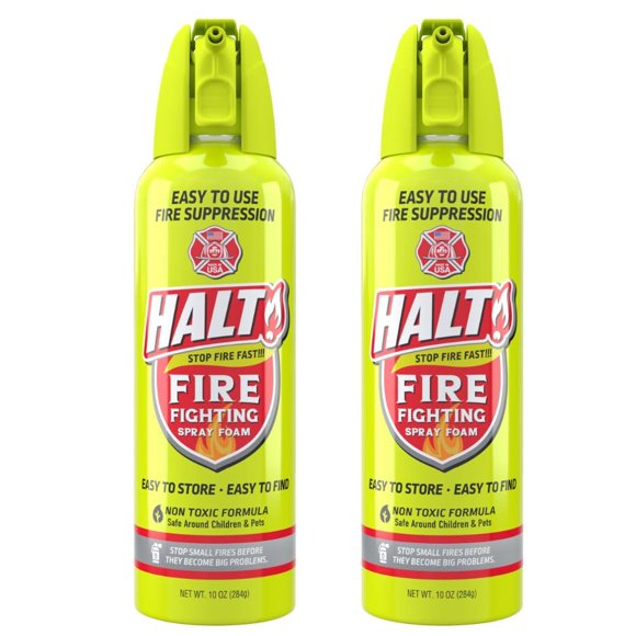 Spray de espuma contra incendios HALT! No tóxico, libre de PFAS, 284 ml, paquete de 2