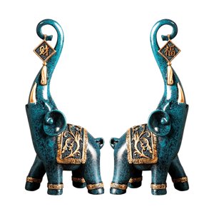 Magideal - 2 Estatuas De , Estatuilla De Animales Para Mesa, Oficina, Decoración Del Hogar, Apartamento , Verde, Unico