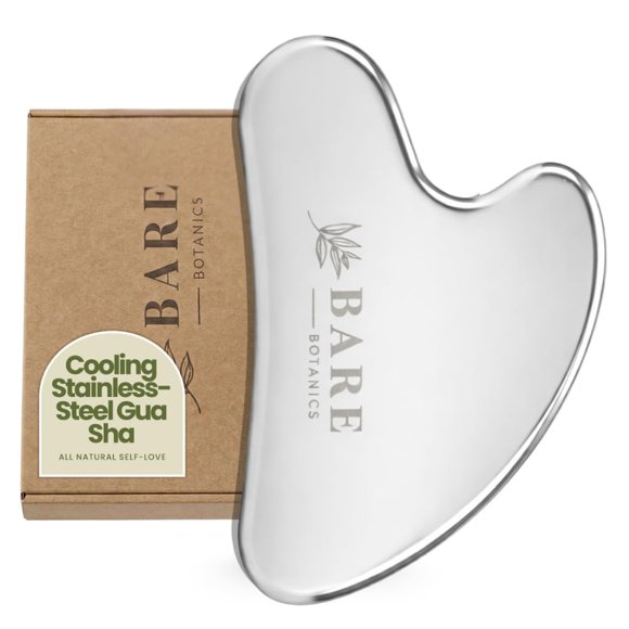 Masajeador Facial de Acero Inoxidable BARE BOTANICS – Gua Sha