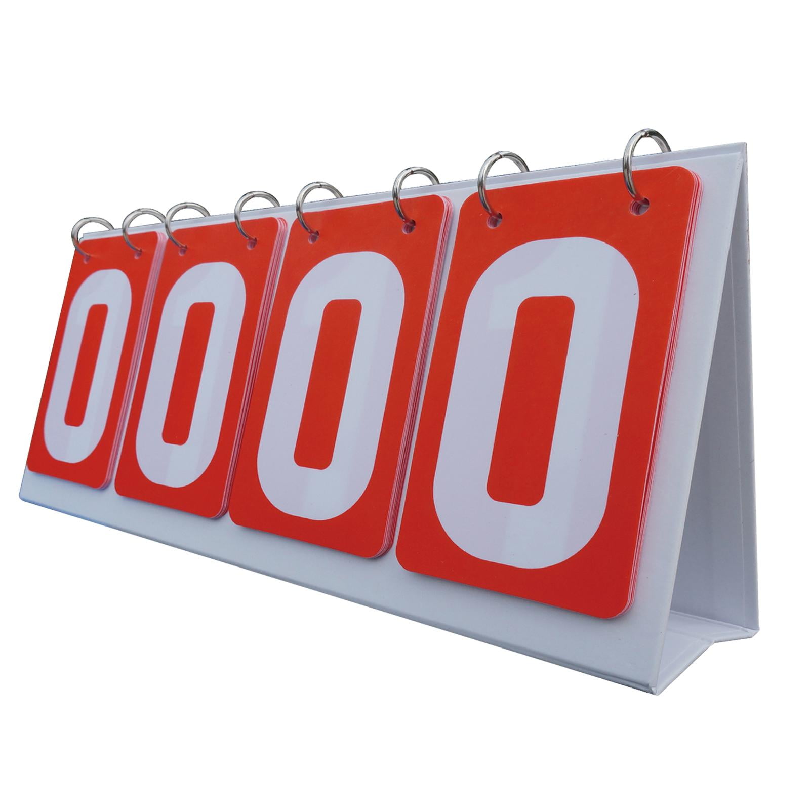 Magideal - Marcador De Mesa Con Tapa, Marcador De Números, Marcador De Puntuación De 4 Dígitos, Práctico Tablero De Puntuación Profesional Para Baloncesto, Depor Rojo