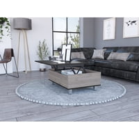 Tuhome - Mesa Funcional 5G Ceniza Y Wengue 43,3X80X54,5 Cm