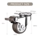 thumbnail image 2 of Ruedas giratorias con freno de 25 mm, de goma, para muebles, con capacidad de 44 kg, ruedas industriales, 2 con freno y 2 sin freno, color gris, 2 of 5