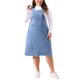 thumbnail image 2 of Agnes Orinda Vestido de Tirantes de Mezclilla con Tirantes para Mujer de Talla Grande, Falda de Jean Distressed Racerback 3X Azul Claro, 2 of 5