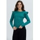 thumbnail image 2 of Polera Mujer Con Vuelo Rib Recogido Verde, 2 of 4
