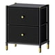 thumbnail image 1 of Velador Cajonera 2 Cajones Metal Eco Cuero Negro, 1 of 8