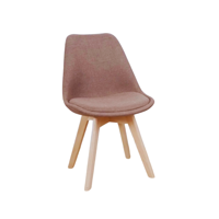 Habita2 Chile - Silla Para Comedor Tulip Tapiz Lino Base Madera - Café