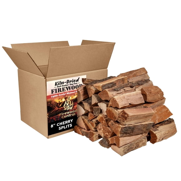 Leña de cerezo secada en horno Firewood Central, trozos de 20 cm, 18 kg