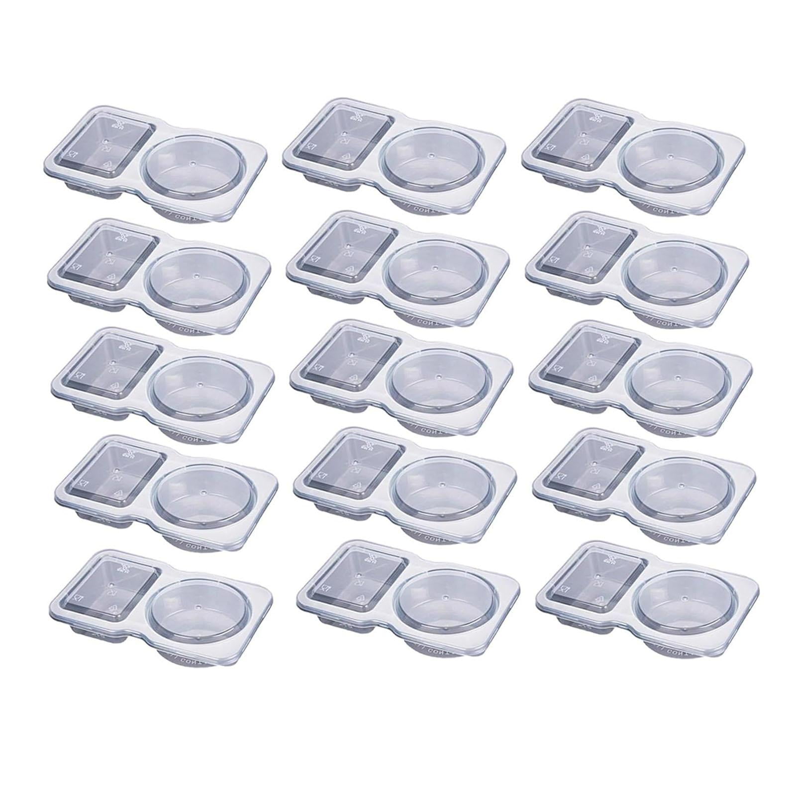 Bothyi - Contenedor De Condimentos De Doble Compartimento, 15 Uds., Dividido Para Aperitivos De Salsa De Trabajo