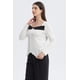thumbnail image 2 of Polera Mujer Escote Cuadrado Aplicación Botones Crudo, 2 of 4