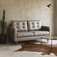 Latam Home - Sofa Napoles 2 C Cuero Kentucky Gris