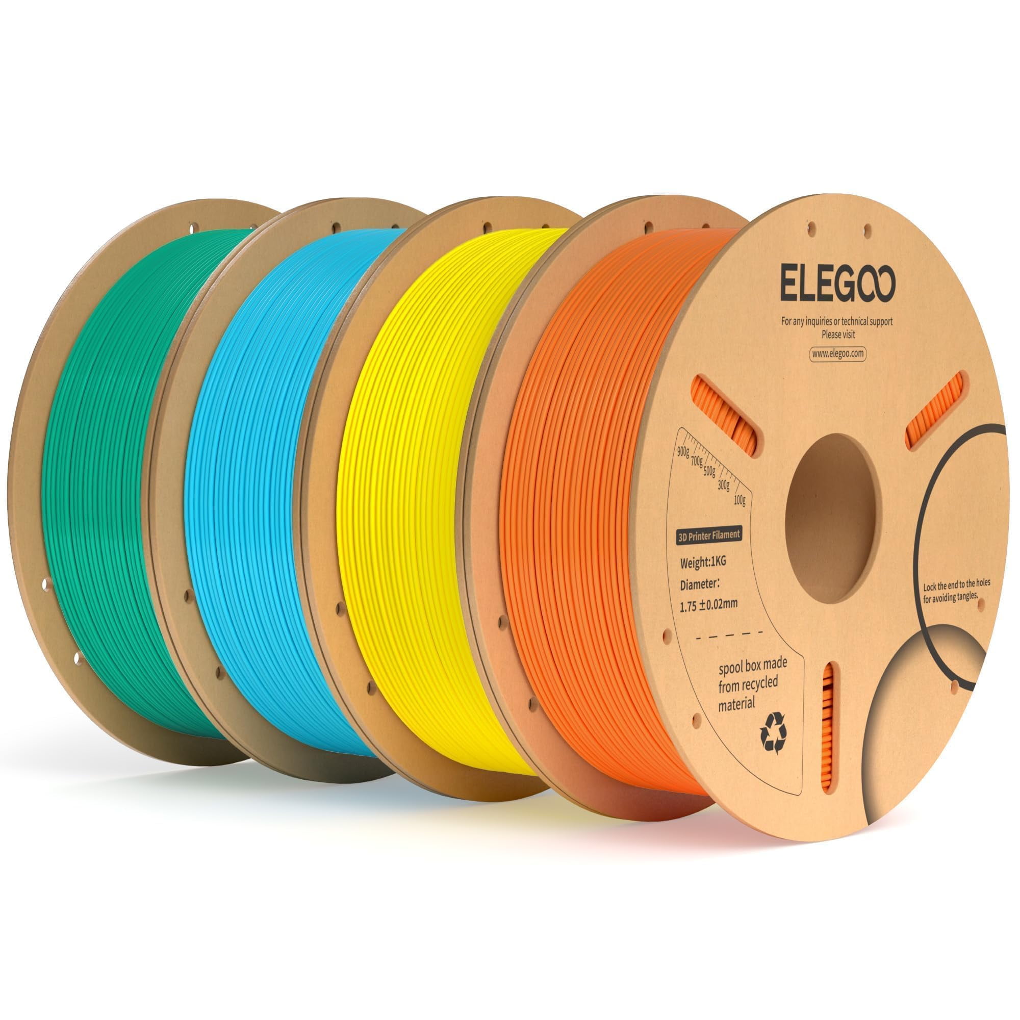 Paquete De Filamento Para Impresora 3d Elegoo Pla Plus De 1,75 Mm Y 4 Kg