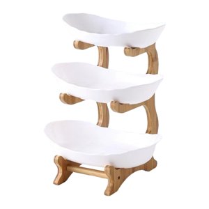 Magideal - Bandeja Para Servir Aperitivos, Decoración De Platos Con Soporte, Organizador De Almacenamiento De Alimentos, Plato De Fruta Para Mesa De Fiesta, Frut 3 Capas