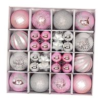 Magideal - Juego De 44 Uds De Adornos De Bolas De Navidad, Decoraciones Colgantes Para Árbol De Navidad, Gotas Colgantes Ligeras Para Decoración De Navidad, Sumi Plata Rosa