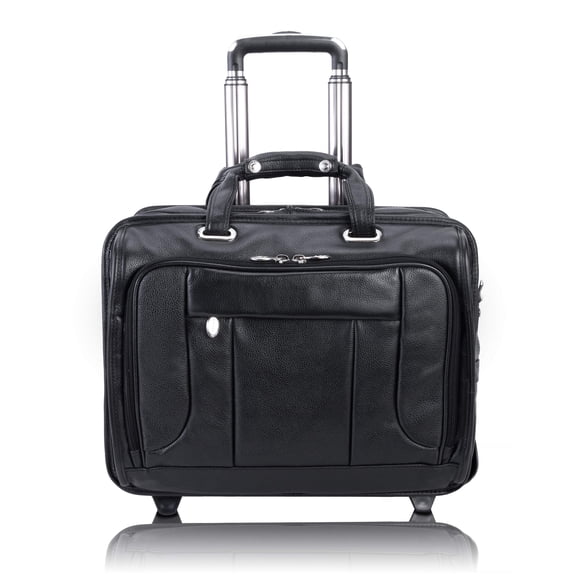 Maletín McKlein S Series WEST Town 17" de cuero negro