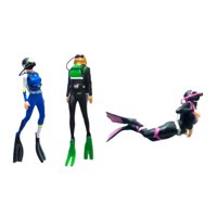Magideal - 3X 1/64 Figuras De Buceo 1/64 Escala Figura De Buceo Figura De Simulación 1/64 Escala Figuras De Buceo Para Micro Paisaje Construcción Casa De Muñecas