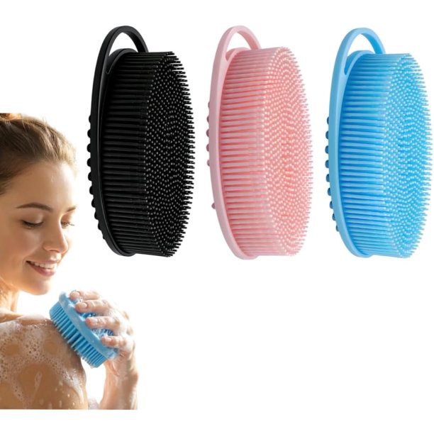 Esponja corporal silicona 3 pack exfoliante suave piel sensible imprescindible ducha