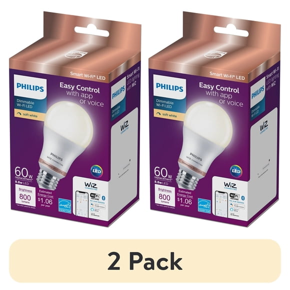 Ampolleta LED Philips Smart WiFi 60W A19 E26 Dimerizable 2un