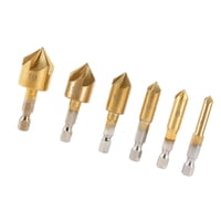 Magideal - Juego De 6 Brocas Avellanadas Expandibles, Brocas De Chaflán De Cinco Filos Premium Para Madera