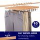 thumbnail image 4 of Perchas para pantalones Amber Home de madera natural con clips, paquete de 10, 4 of 6