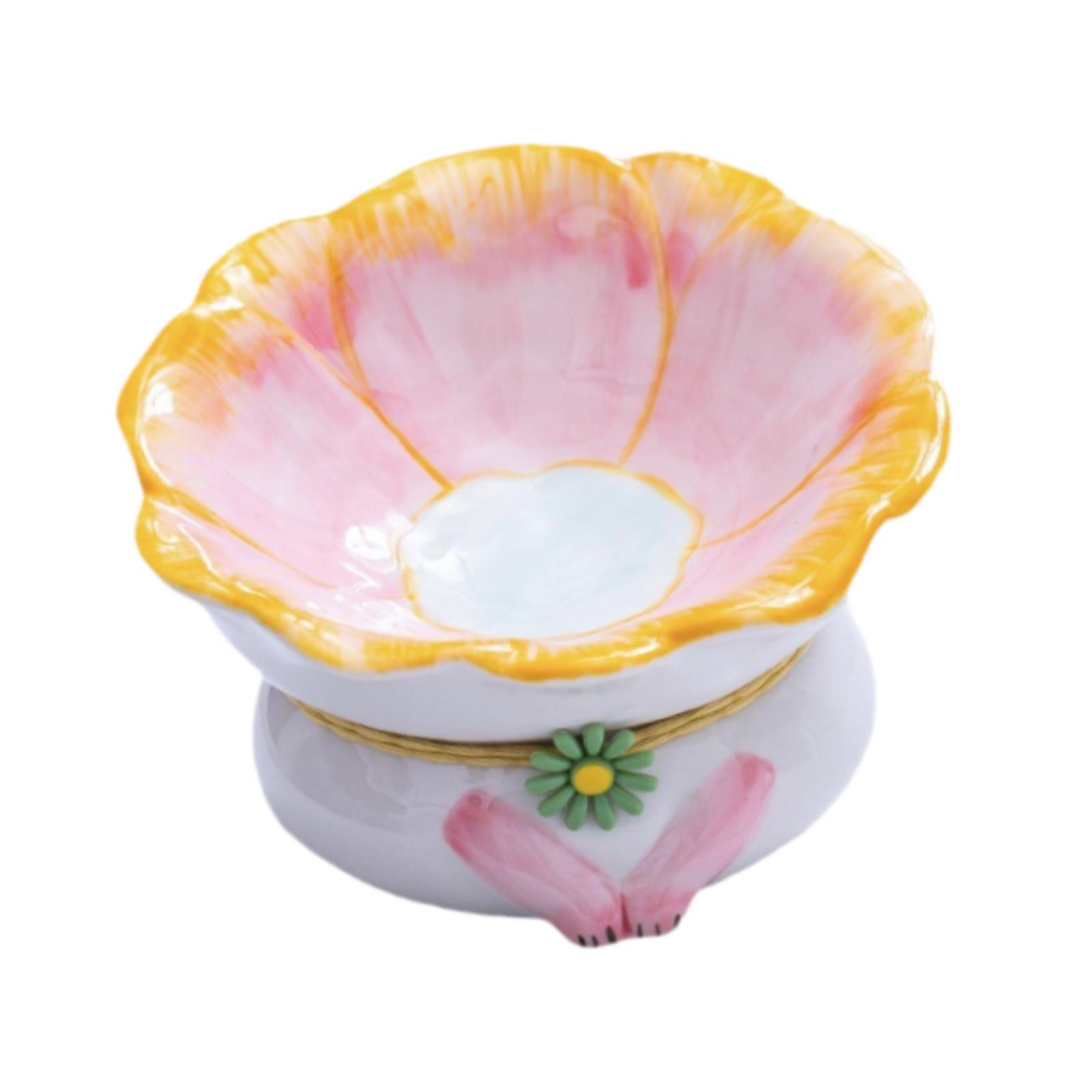 Ioensy - Los Tazones De Gatos Elevados Protegen Los Cuellos De Mascotas Contra El Vómitos Para Perros Gatitos Gatos De Interior Rosa