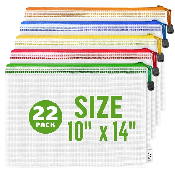 Bolsa de malla con cremallera JUZARI 25 × 36 cm – Pack de 22