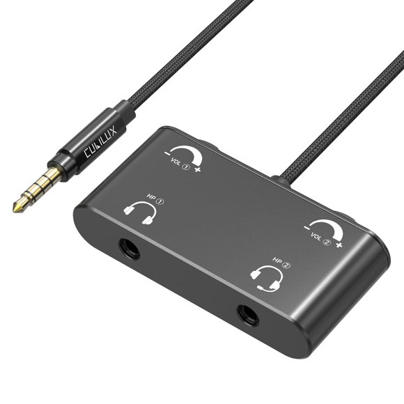 Divisor de auriculares Cubilux 3,5 mm con control de volumen dual