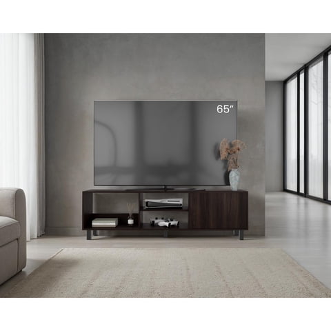 Tuhome - Rack Tv 65"" 1 Puerta Tunez Plus 47,5X160X35 Cm Nogal