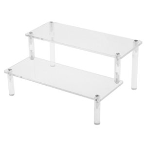 Bothyi - Claro Transparente Escalera Nivel Acrílico Estante Encimera Elevadores Vitrina 2 Escalera