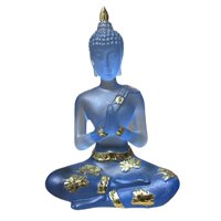 Magideal - Escultura Coleccionable, Colección De Estatuillas De Resina, Estatua De Buda Tailandés Sentado En Jardín, Budista Rezando Para Césped, Patio, Porche,