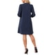 thumbnail image 3 of Vestido Mini con Botones y Cuello Redondo Elegante Casual de Negocios con Mangas 3/4 Abullonadas para Mujer INSPIRE CHIC 2026 L Azul Oscuro, 3 of 6