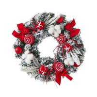 Magideal - Corona Navideña Artificial, Corona Navideña Para Puerta De Entrada, Decoración De Corona Navideña Decorativa Para Fondo, Coronas Navideñas Para Puerta 40 Cm De Diámetro