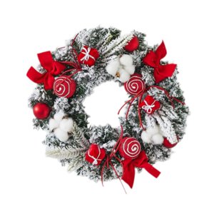 Magideal - Corona Navideña Artificial, Corona Navideña Para Puerta De Entrada, Decoración De Corona Navideña Decorativa Para Fondo, Coronas Navideñas Para Puerta 40 Cm De Diámetro
