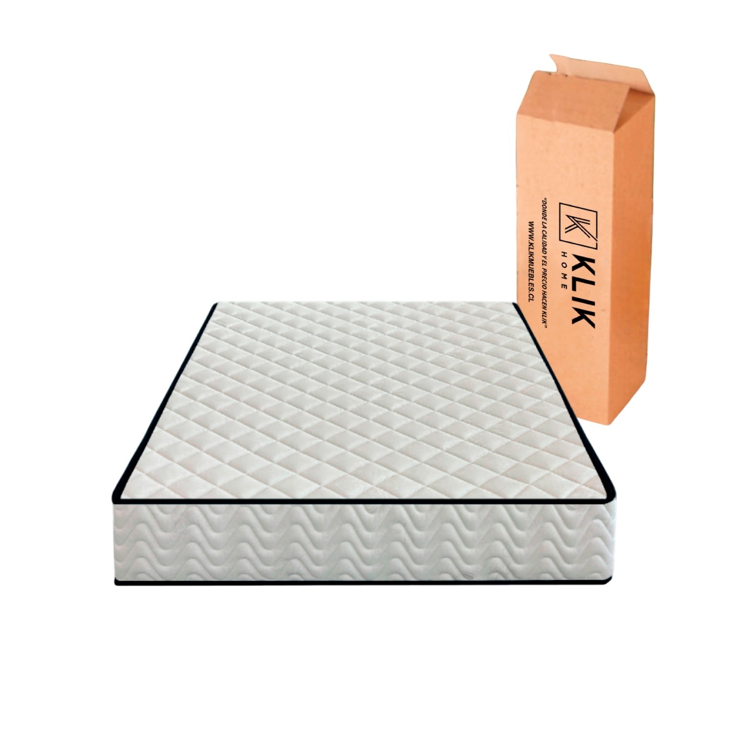 Klik Muebles - Colchón 25 Cm Klik Home Espuma Resortes Pocket Spring 2 Plazas