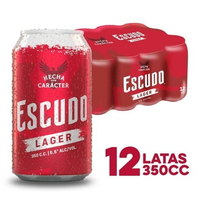 Cerveza Lager Latas Pack 12 Latas 350 Ml C/U Escudo