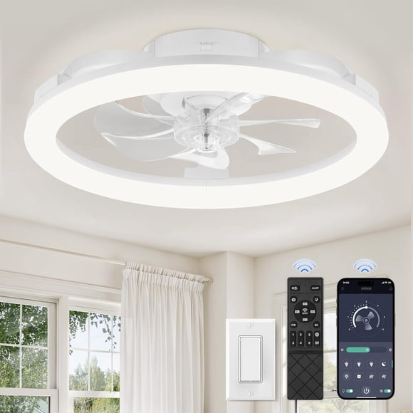 Ventilador de Techo LEDIARY 20" 7 Aspas con Luz y Control Remoto