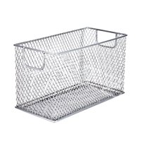 Bothyi - Cesta De Almacenamiento De Malla De Alambre, Contenedor Organizador Para Cocina, Baño, Despensa, Color Plateado