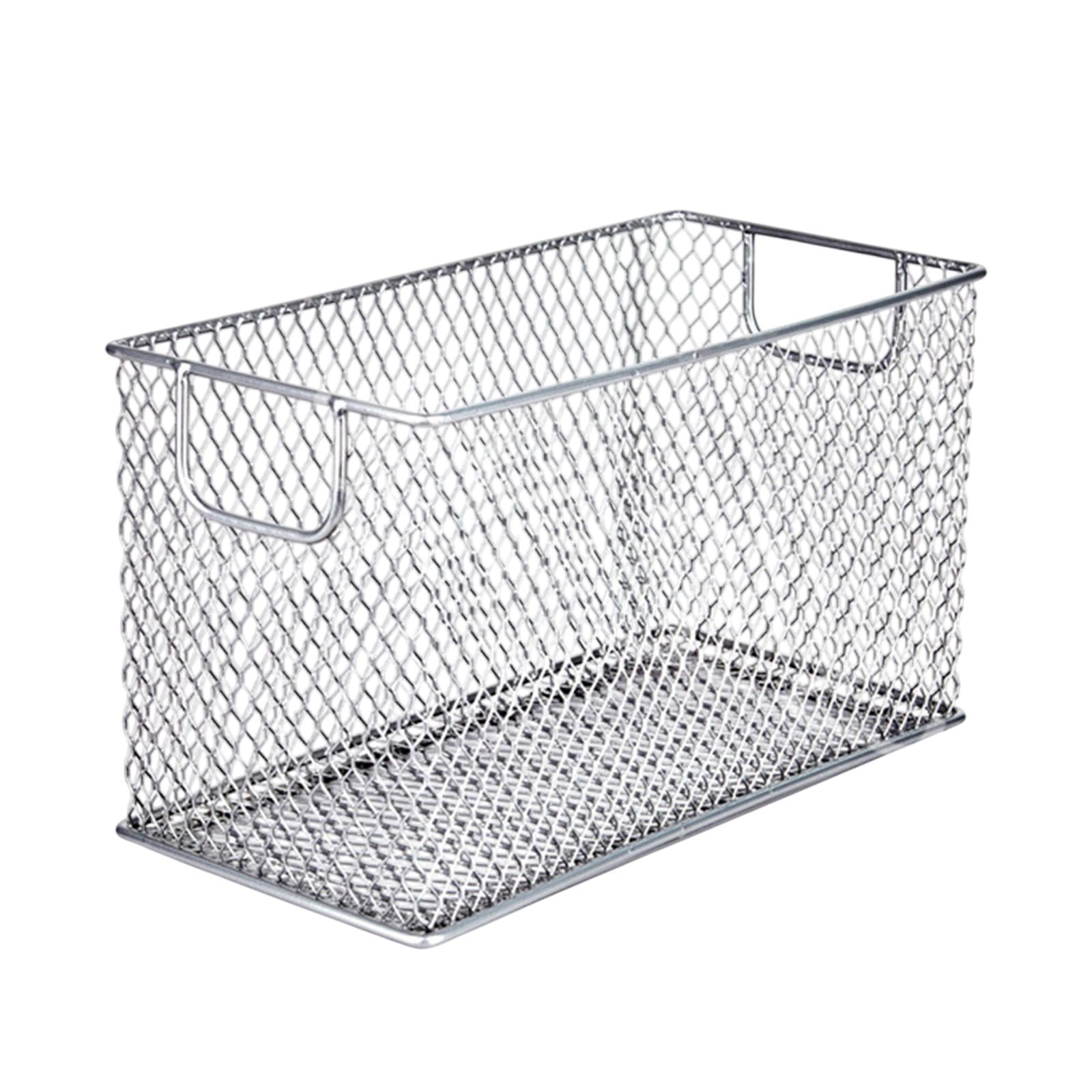 Bothyi - Cesta De Almacenamiento De Malla De Alambre, Contenedor Organizador Para Cocina, Baño, Despensa, Color Plateado