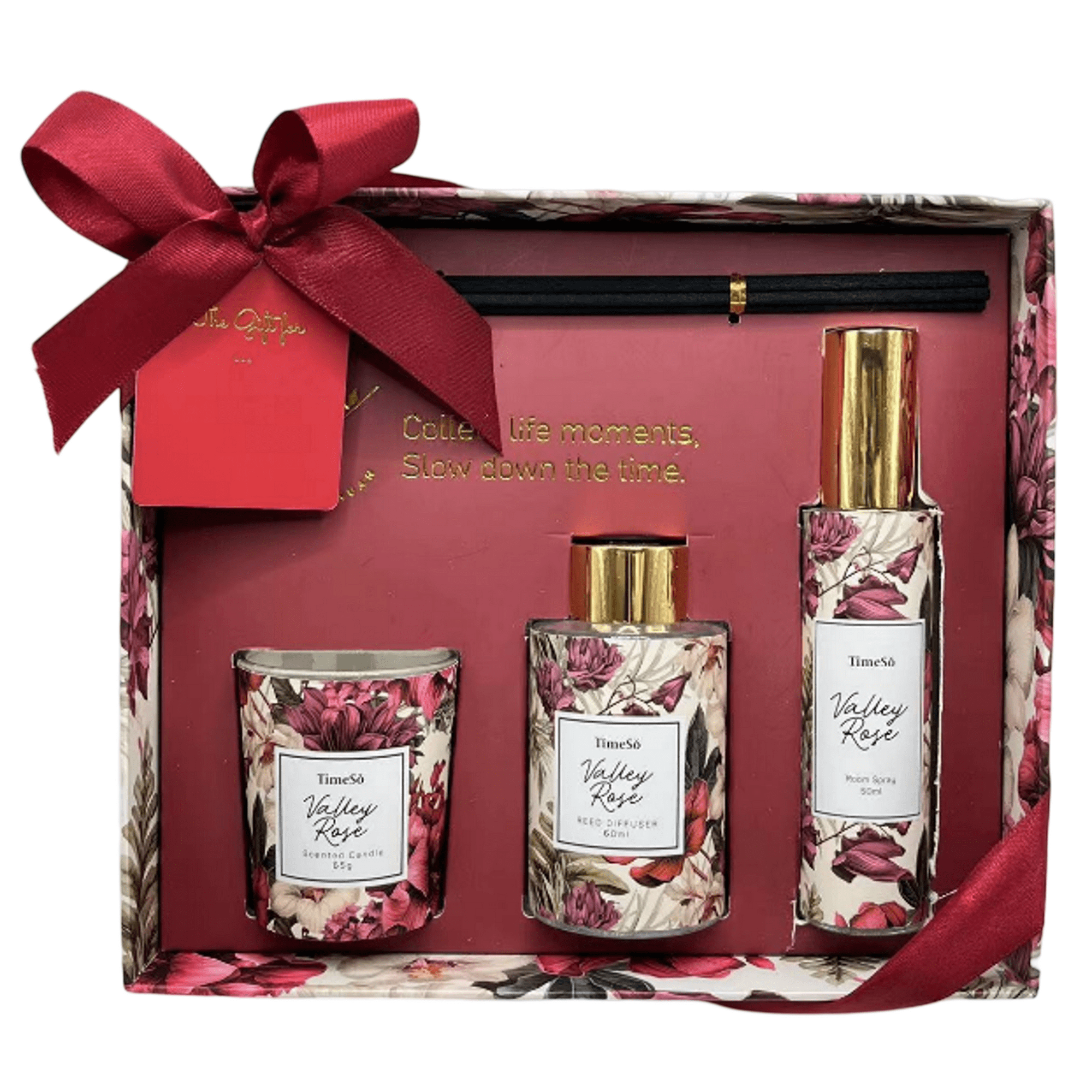 Wakeshome - Aromatizador Para El Hogar Difusor+spray+vela Aromatica 60ml Rosa