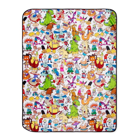 Manta Nickelodeon de forro polar con dibujos animados, 115 x 150 cm
