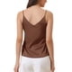 thumbnail image 3 of INSPIRE CHIC Camisola de Satén para Mujer con Escote en V y Tirantes Finos, Blusa sin Mangas de Seda para Ropa de Casa y Capas, Talla XX-Large Marrón, 3 of 6