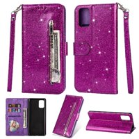 Funda Para Foxdock Elegante Funda Samsung Galaxy A41 Glitter Con Cremallera-Ideal Para El Uso Diario