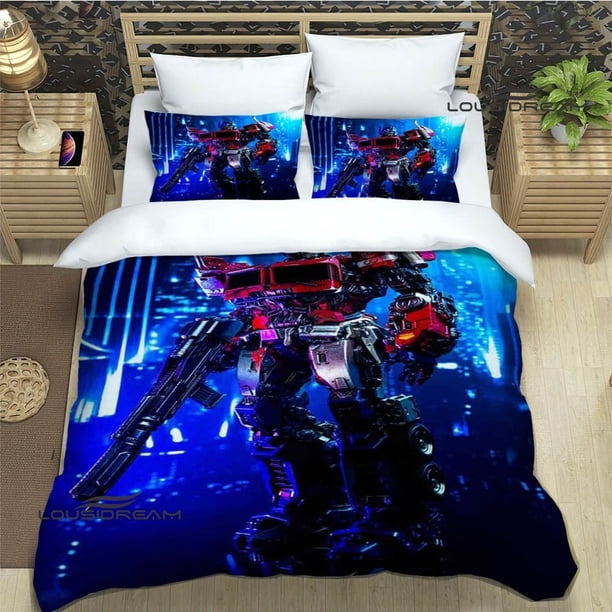 v1764 Bed Sheets T-Transformers Cartoon Bedding Sets exquisite bed supplies set duvet cover bed comforter set bedding set luxury birthday gift 3-Piece Bedding Set (1 Duvet Cover + 2 Pillow Shams) Bed