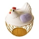 thumbnail image 4 of Cesta Para Huevos De Gallina, Bonita Cesta De Alambre De Metal Para Guardar Huevos De Gallina Para Encimera, Con Rayas Violetas Y Doradas, 4 of 5
